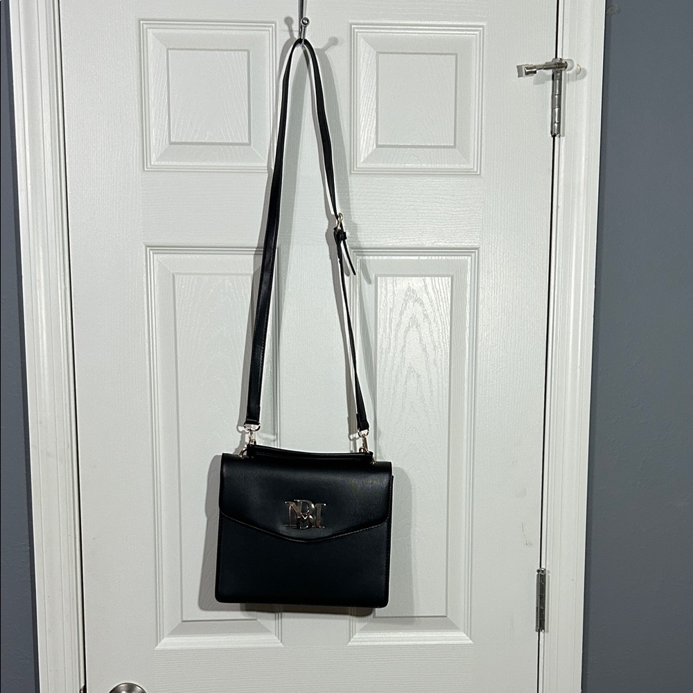 Badgley Mischka Black Crossbody Bag with Gold toned Hardware